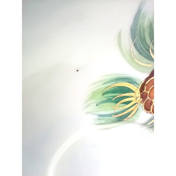 Norcrest Pine Cone Needles Hand painted Saucer Vintage 6 Inch Replacement 3/566 - Picture 3 of 12